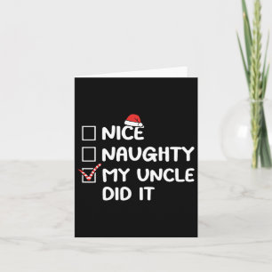 Tarjeta Bonita traviesa mi tío hizo que Navidades incluyer