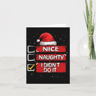 Tarjeta Bonita traviesa que no hice Navidades Lista Santa