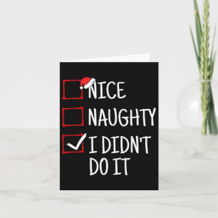 Tarjeta Bonita traviesa que no lo hice Navidades graciosos
