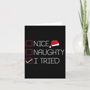Tarjeta Bonita traviesa que probé a los Navidades Humor di