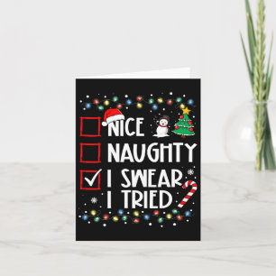 Tarjeta Bonita traviesa, suero, probé Navidades en Navidad
