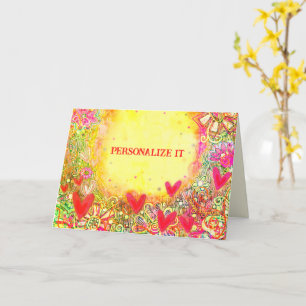 Tarjeta Bonito amarillo divertido Floral Notecard Personal