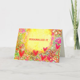 Tarjeta Bonito amarillo divertido Floral Notecard Personal