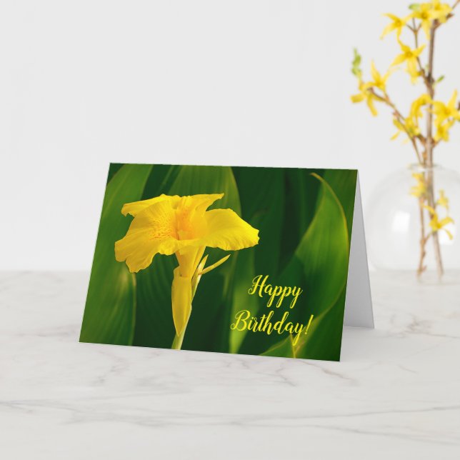 Tarjeta Bonito Amarillo Tropical Canna Lily Flor Cumpleaño (flor amarilla)