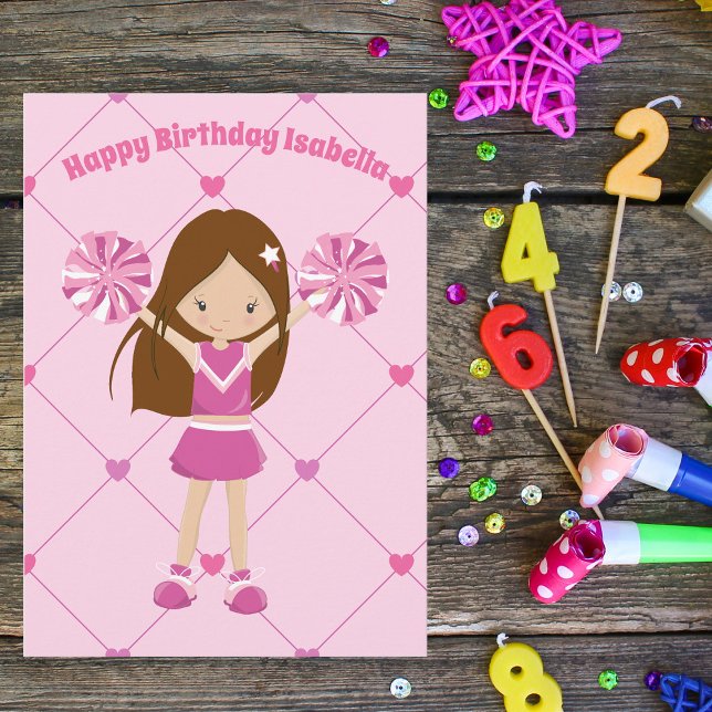 Tarjeta Bonito animador Chica de cumpleaños rosado persona (Subido por el creador)