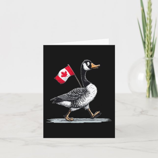 Tarjeta Bonito animal de Canadá con ganso genial  (Anverso)