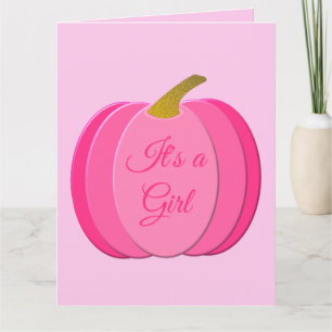 Tarjeta Bonito Bebé Rosa Bebé Calabaza Género revelar Pers