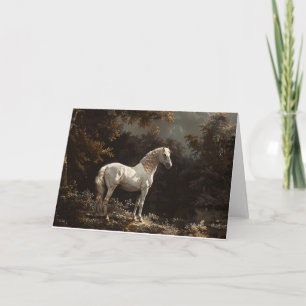 Tarjeta Bonito blanco de aceite de caballo pintado en blan
