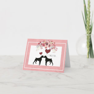 Tarjeta Bonito Boxer Dog Valentine