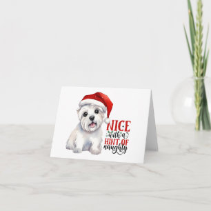 Tarjeta Bonito con un toque travieso - Navidades Westie