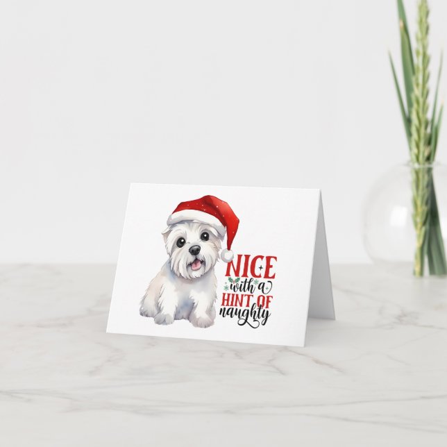 Tarjeta Bonito con un toque travieso - Navidades Westie (Anverso)