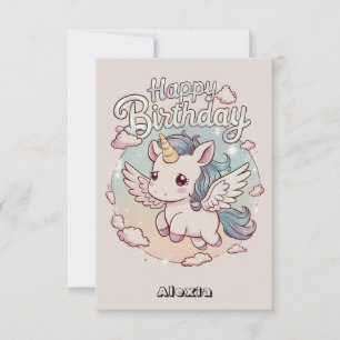 Tarjeta Bonito cumpleaños místico de Unicornio
