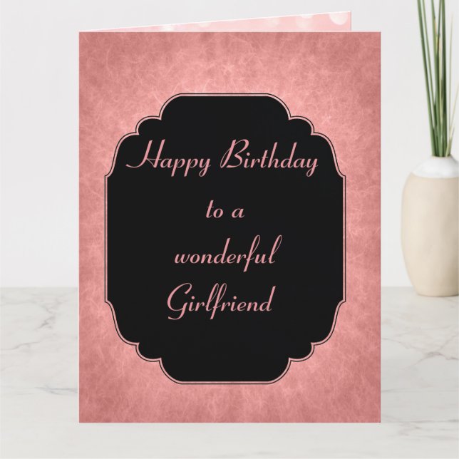Tarjeta Bonito cumpleaños novia rosa moderno (Anverso)