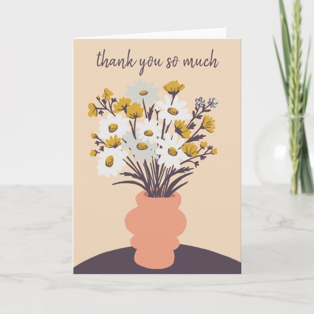 Tarjeta Bonito Daisy Bouquet PERSONALIZADO Gracias (Anverso)