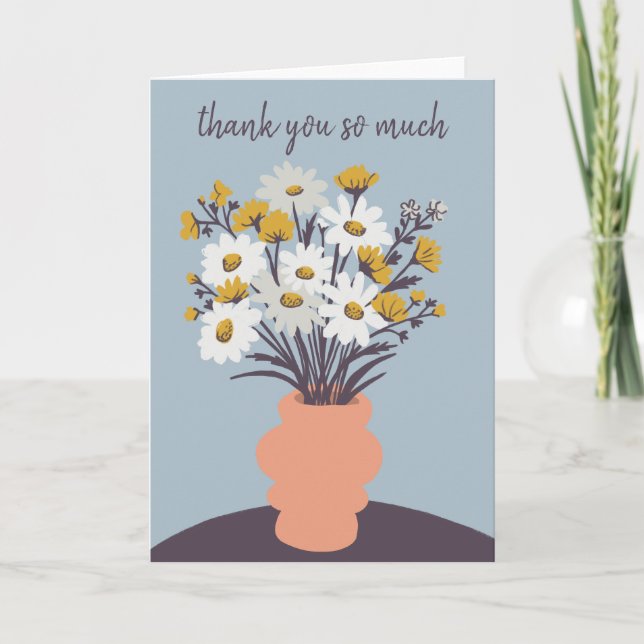 Tarjeta Bonito Daisy Bouquet PERSONALIZADO Gracias (Anverso)