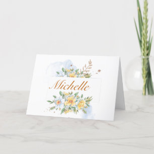 Tarjeta Bonito de cumpleaños feliz flores amarillas
