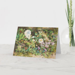 Tarjeta Bonito de época petunias flores pintura floral