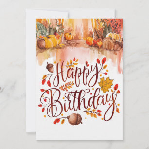 Tarjeta Bonito Encantador Wish Otoño otoño Feliz cumpleaño
