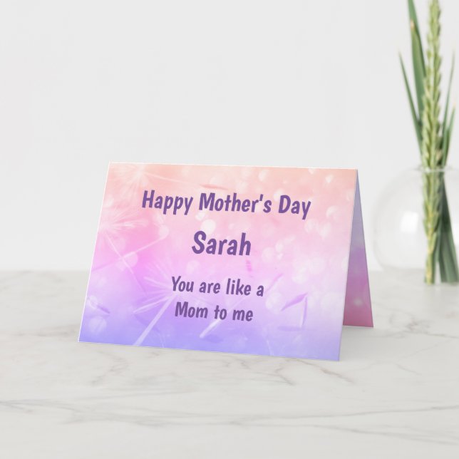 Tarjeta Bonito Feliz Día de la Madre como una mamá (Anverso)