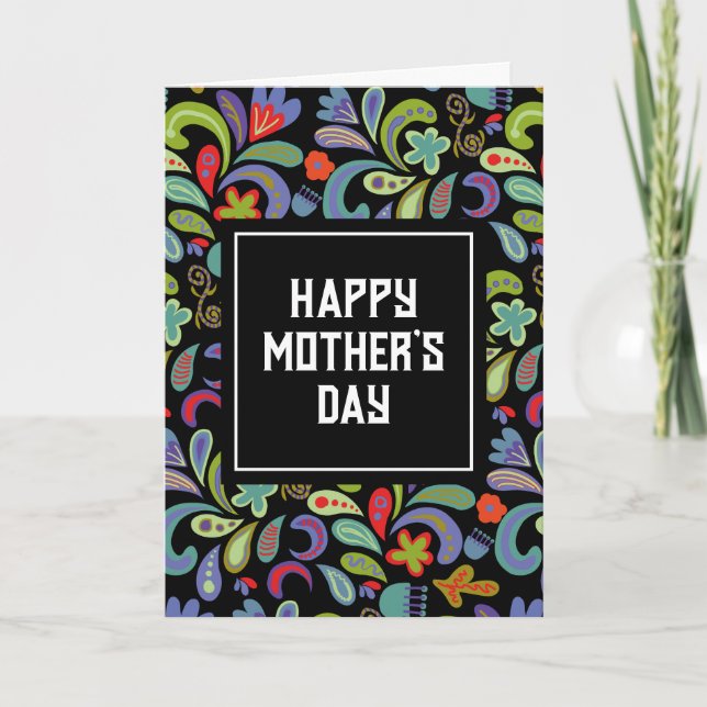 Tarjeta Bonito Feliz Día de la Madre Personalizado (Anverso)