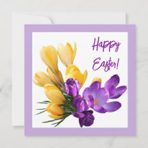 Bonito Feliz Pascua morado crocus floral