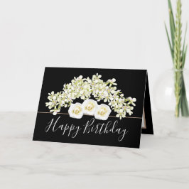 Tarjeta Bonito Flor Flor Orquídea Blanca Cumpleaños