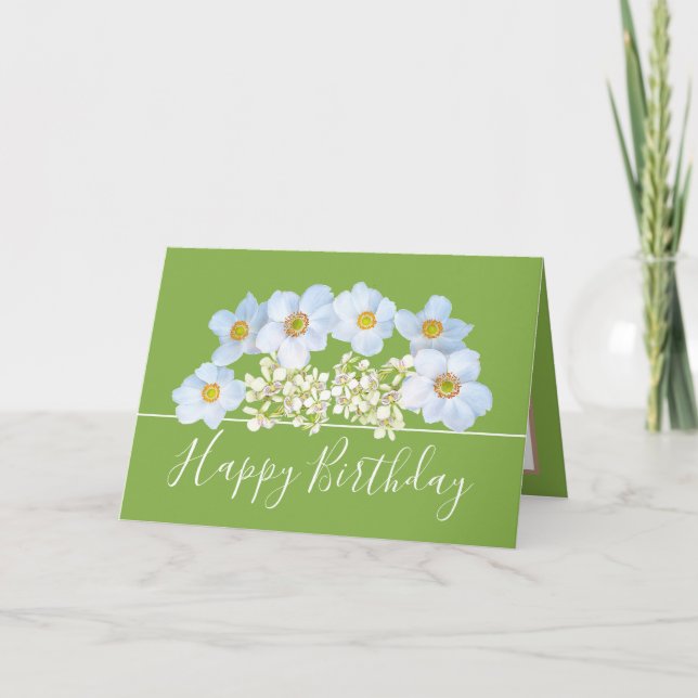 Tarjeta Bonito Flor Flor Orquídea Blanca Cumpleaños (Anverso)