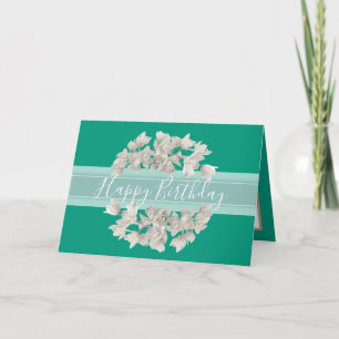 Tarjeta Bonito Flor Orquídea Blanca Flor Bouquet Cumpleaño