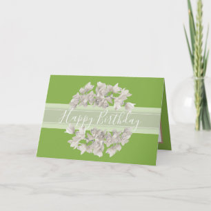 Tarjeta Bonito Flor Orquídea Blanca Flor Bouquet Cumpleaño