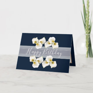 Tarjeta Bonito Floral Bouquet Lilies Flower Naval Cumpleañ