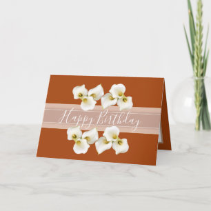 Tarjeta Bonito Floral Bouquet Lily Flower Naranja Cumpleañ