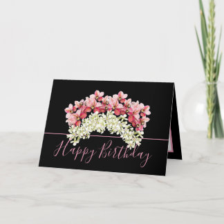 Tarjeta Bonito Floral Bouquet Orquídea Crown Flower Cumple