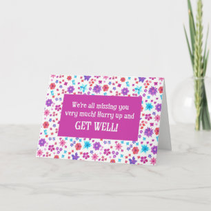 Tarjeta Bonito floral ditsy para desear una pronta recuper