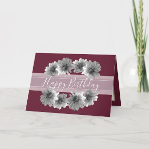 Tarjeta Bonito Floral Elegante Dahlia Flor Nacimiento Rojo