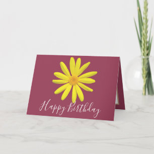 Tarjeta Bonito Floral Moderno Daisy Flor Nacimiento Rosa