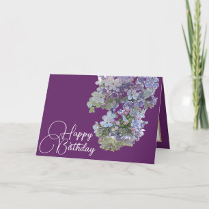 Tarjeta Bonito Floral Moderno Lilac Flor Púrpura Cumpleaño