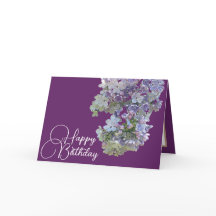 Bonito Floral Moderno Lilac Flor Púrpura Cumpleaño