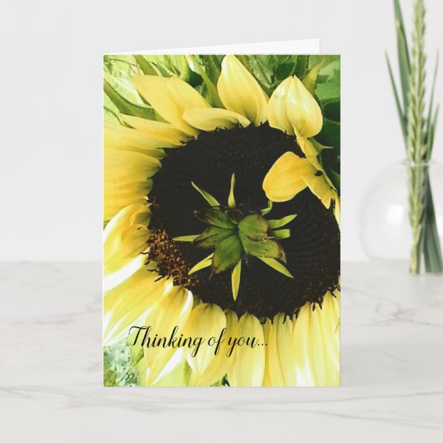 Tarjeta Bonito Girasol Amarillo - Buena carta (Anverso)