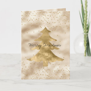 Tarjeta Bonito Glam Gold Sparkle Dots Christmas Tree
