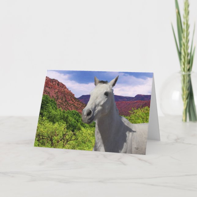 Tarjeta Bonito Gris gris pequeño con ojos grandes - en bla (Anverso)