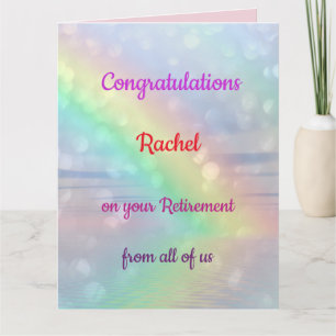 Tarjeta Bonito Jubilación Personalizada del Arcoiris