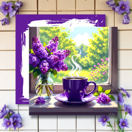 Tarjeta Bonito Lilacs púrpura y café negro