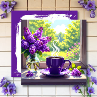 Tarjeta Bonito Lilacs púrpura y café negro