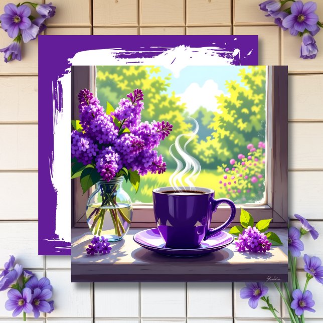 Tarjeta Bonito Lilacs púrpura y café negro (Subido por el creador)