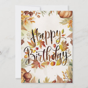 Tarjeta Bonito Maple Leaf otoño otoño feliz cumpleaños