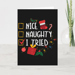 Tarjeta Bonito o travieso probé la lista traviesa de Santa