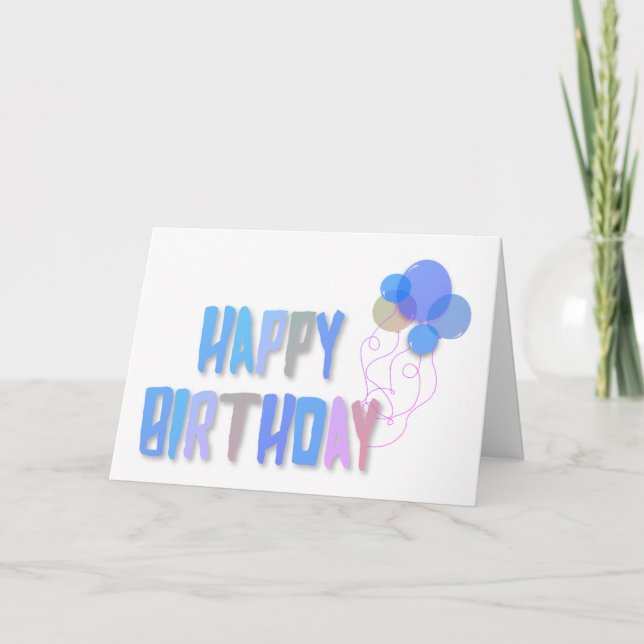 Tarjeta Bonito Pastel Balloons Feliz cumpleaños (Anverso)