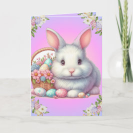 Tarjeta Bonito Pastel de conejo de Pascua