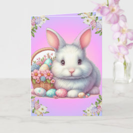 Tarjeta Bonito Pastel de conejo de Pascua