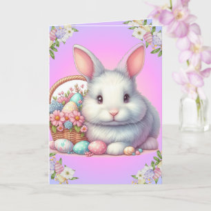 Tarjeta Bonito Pastel de conejo de Pascua